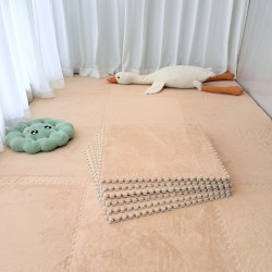 Bedside Carpet, Bedroom, Girl's Room, Living Room, Full Coverage, Large Area, Plush Splicing Floor Mat, Removable and Washable, Free Cutting