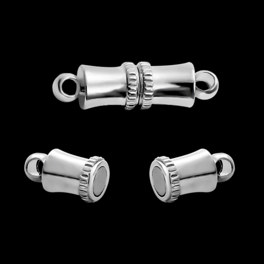 Fermoir Magnétique Plaqué Argent Pour Bijoux - Raccords à Ressort 6 Mm, Fabrication De Colliers, Bracelets DIY - 2