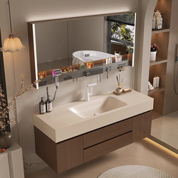 2025 New Hot-Bent Integrated Basin Antique Style Bathroom Cabinet Combination Bathroom Sink Washbasin Washbasin Cabinet