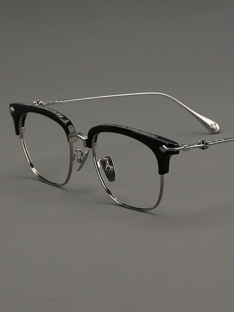 Muchuan 148MM glasses frame men's big face science and engineering titanium frame retro eyebrow line half frame myopia can match degree eye frame