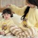 bi8bo children's pajamas half-length fleece home clothing set 2025 late autumn and winter new casual parent-child style 31590