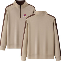 Spring and Autumn Casual Campus Style Hong Kong Chinese University Class Uniform Activity Spring and Autumn Half-Zip Crew Neck Long-Sleeve Sweatshirt