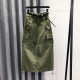 Military green high-waist denim skirt for women in spring and summer 2025 fashionable loose casual and versatile A-line work dress
