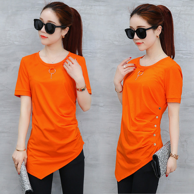 t-shirt-women-s-short-sleeved-mid-length-2024-new-summer-design-fashion