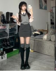 Hip-Hugging Suit Skirt for Plus-Size Women, Large Size, Gray, High-Waisted, Tight-Fitting, Sexy, Slimming, Short Skirt