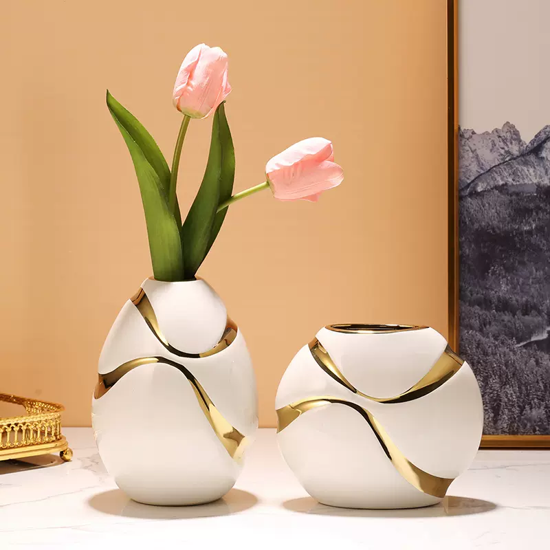 轻奢陶瓷花瓶摆件高级感客厅插花水培花器现代家居玄关餐桌装饰品-Taobao