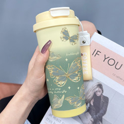 2025 New Cartoon Insulated Cup for Women, High Appearance Value, 316 Stainless Steel Coffee Cup, Water Cup, Dual-Use Cup, Portable