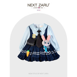 Girl's Bunny Police Officer Judy Princess Dress Children's Cosplay Costume Set Girl's Birthday Dress Spring and Summer