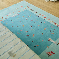 Tiptoe Ocean Pool Carpet Living Room High-End Light Luxury Large Area Full Coverage Room Bedroom Bedside Floor Mat