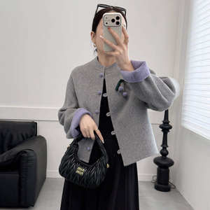 
New Chinese style double-sided wool coat women's short 2025 new national style wool double-sided wool coat fashionable and versatile