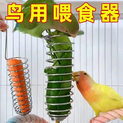 Bird Feeder Stainless Steel Fruit and Vegetable Basket Hanging Toy Parrot Feeding Gadget Bird Cage Accessories Supplies