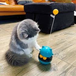 Cat Toy Tumbler, Cat Carousel Toy, Treat Dispensing Ball, Cat Teaser Wand, Boredom Buster, Self-Entertainment Cat Toy, Cat Teaser Gadget, Cat Toy