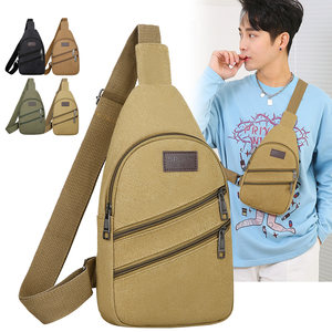 Outdoor chest backpack casual canvas shoulder bag chest bag small bag Japanese and Korean new tide men's shoulder messenger bag men