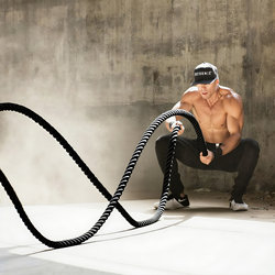 Battle Rope Home Fitness Equipment for Strength and Endurance Training, Tactical Combat, Arm Strength, Slimming Arms, Magic Tool for Standing and Swinging the Big Rope