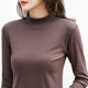 Pure cotton half-high neck bottom shirt for women in autumn and winter clothes thickened warm autumn clothes slim mid-neck trendy long-sleeved top