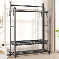 Floor-Standing Clothes Rack for Indoor Home Use in Bedroom, Movable and Thickened Clothes and Hat Rack