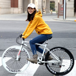 Fixed Gear Bicycle with Solid Tires, Racing Style, Popular Online, Modified to Freestyle, Road Bike for Adults, Students, Men and Women