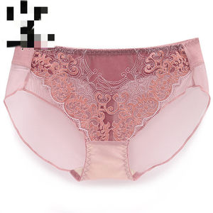 
D22-12 Women's embroidered pure cotton bottom crotch lace mid-low waist panties panties bottoms mesh girl student hip wrap