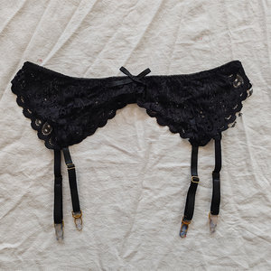 
D12-21 Women's Export European and American Foreign Single Sexy French Lace Garter Belt Black Sock Clip