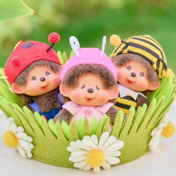 
Monchhichi cute and interesting plush doll doll butterfly ladybug and bee pendant about 11cm tall