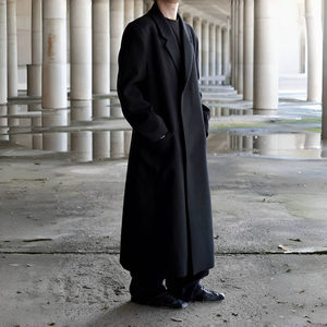 
Winter thickened tall and extended wool super long coat for men's ankle British style wool trench coat