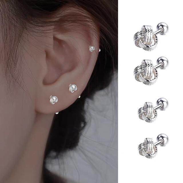 Ruyi knot earrings for women with pierced ears, Ruyi knot, simple niche temperament, high-end ear bone nails, no need to take off earrings when sleeping