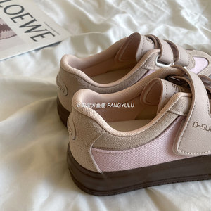 
Square Yulu Velcro thick-soled shoes for women 2024 new spring and summer versatile design niche casual canvas shoes