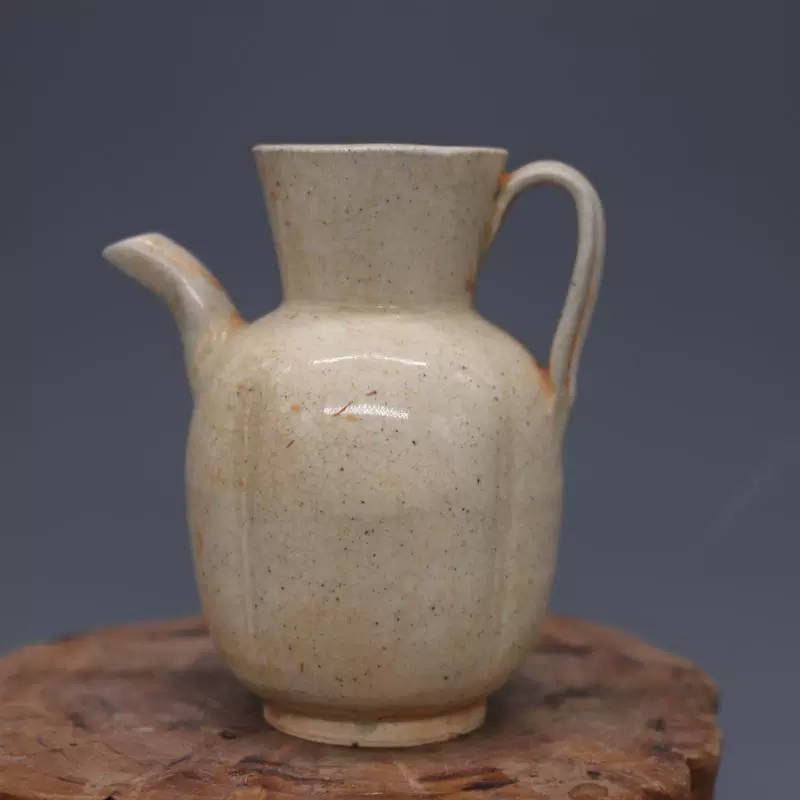 宋代景徳鎮湘湖窯白釉開片小執壷老貨旧品出土古磁器置物古玩