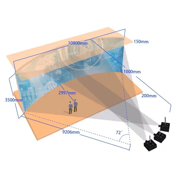 홀로그램 레스토랑 육안 3D 몰입 형 프로젝션 돔 극장 지상 전시장 고화질 트랙 극장 소프트웨어 사용자 정의-