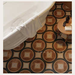 French-Style Vintage Retro Floral Tiles 300X300 Square Tiles for Bathroom, Kitchen, Clothing Store Floor Tiles