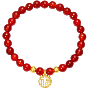 pure gold red agate bracelet Latest Best Selling Praise 