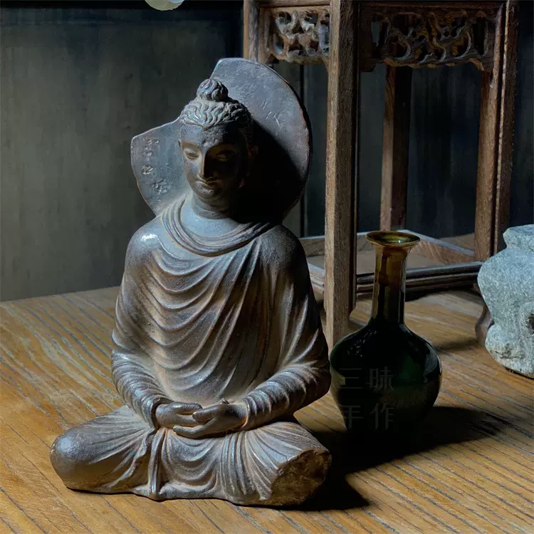 石像 彫刻龍門石窟盧舎那仏 禅意 文房 茶道研学 玄関 装飾品 工芸品