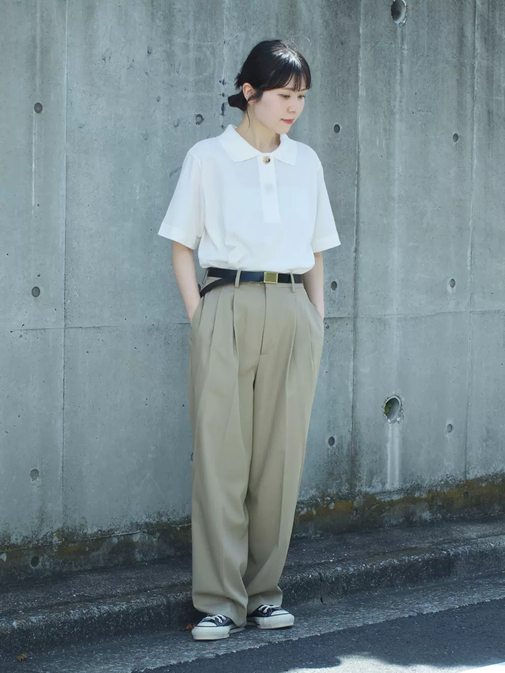 ✨25SS✨マーガレットハウエル SOFT COTTON PIQUE TOP 折！现货日本25SS MARGARET HOWELL SOFT COTTON PIQUE TOP薄T恤