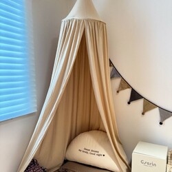 Nordic Style Baby Crib Canopy Bed Curtain ins Style Children's Room Tent Playhouse Decoration Washed Cotton Open-Door Bed Tent