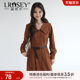 Plus size women's French retro corduroy dress for fat mm autumn waist slimming long skirt