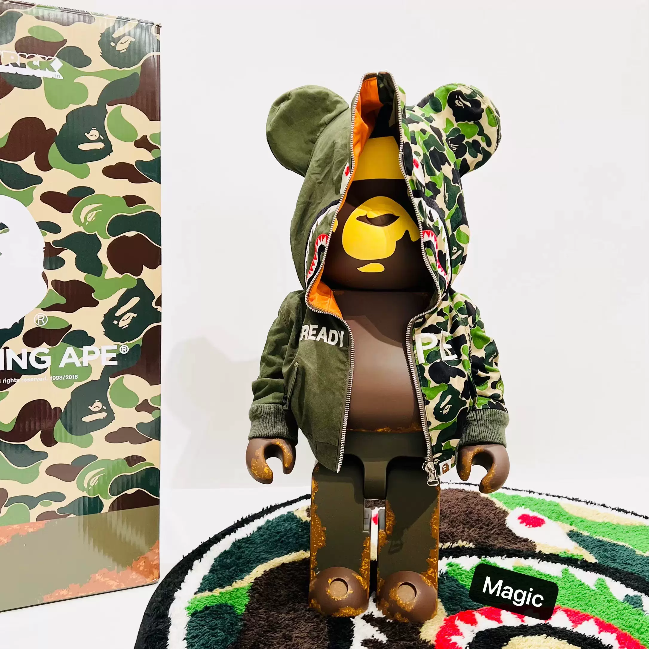 Bearbrick Bape Readymade 三方聯名熊王1000% 積木熊BE@RBRICK-Taobao