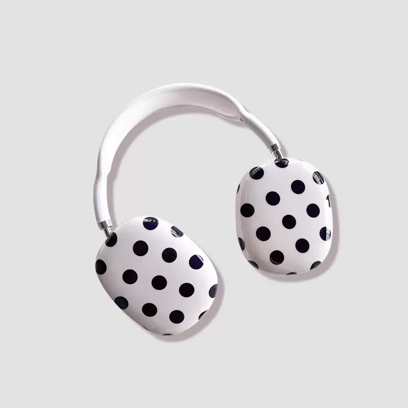 適用蘋果AirPodsMax頭戴式藍牙耳罩耳機防摔保護套軟小眾黑色波點-Taobao