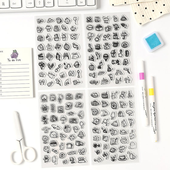 
Yuanqiqulu transparent silicone handbook seal washed cute animal pattern student children diy handmade stamp