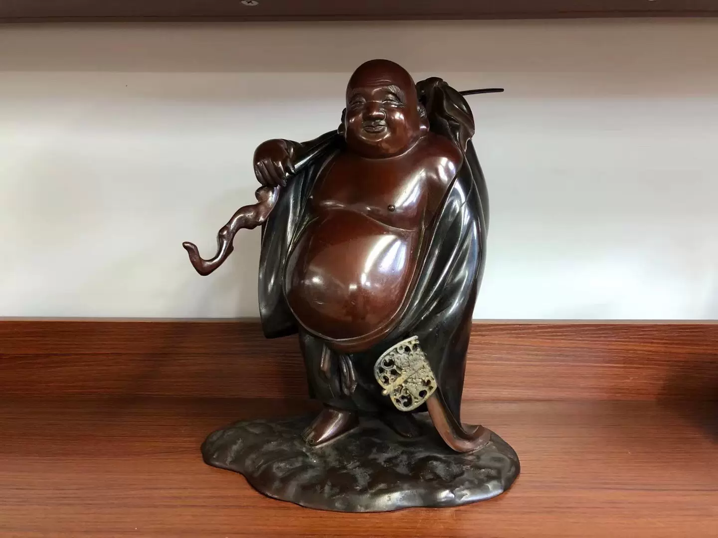 燿】信光造 銅造 布袋 置物｜工芸品