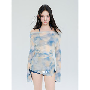 
Fugitive Princess Bikini Swimsuit Women's 2025 New Cover-up Long Sleeve Sunscreen Split High-Quality Hot Spring Vacation