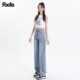 La Chapelle Puella 2025 new hot autumn and winter velvet straight jeans for women loose and wide