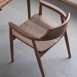 Solid Wood Dining Chair, Home-Use Mid-Century Style Chair with Backrest, Dining Room Stool, Dining Table Chair, High-End Nordic Desk Chair