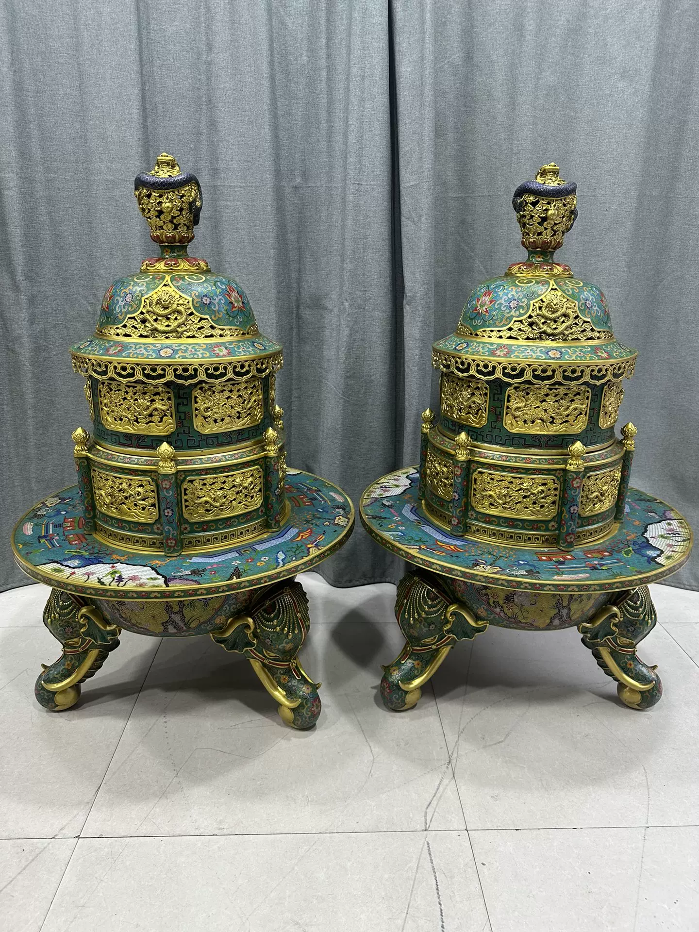 銅制 撚糸琺瑯景泰藍蔵緑度母仏仏像 仏堂供養 禅意茶室 装飾品 工芸品 置物 銅制 撚糸琺瑯景泰藍蔵緑度母仏仏像 仏堂供養 禅意茶室