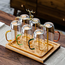 Colorful Glass Cup Set with Handle, 2026 New Model, Household Tea Brewing Green Tea Cup, High Temperature Resistant Drinking Cup