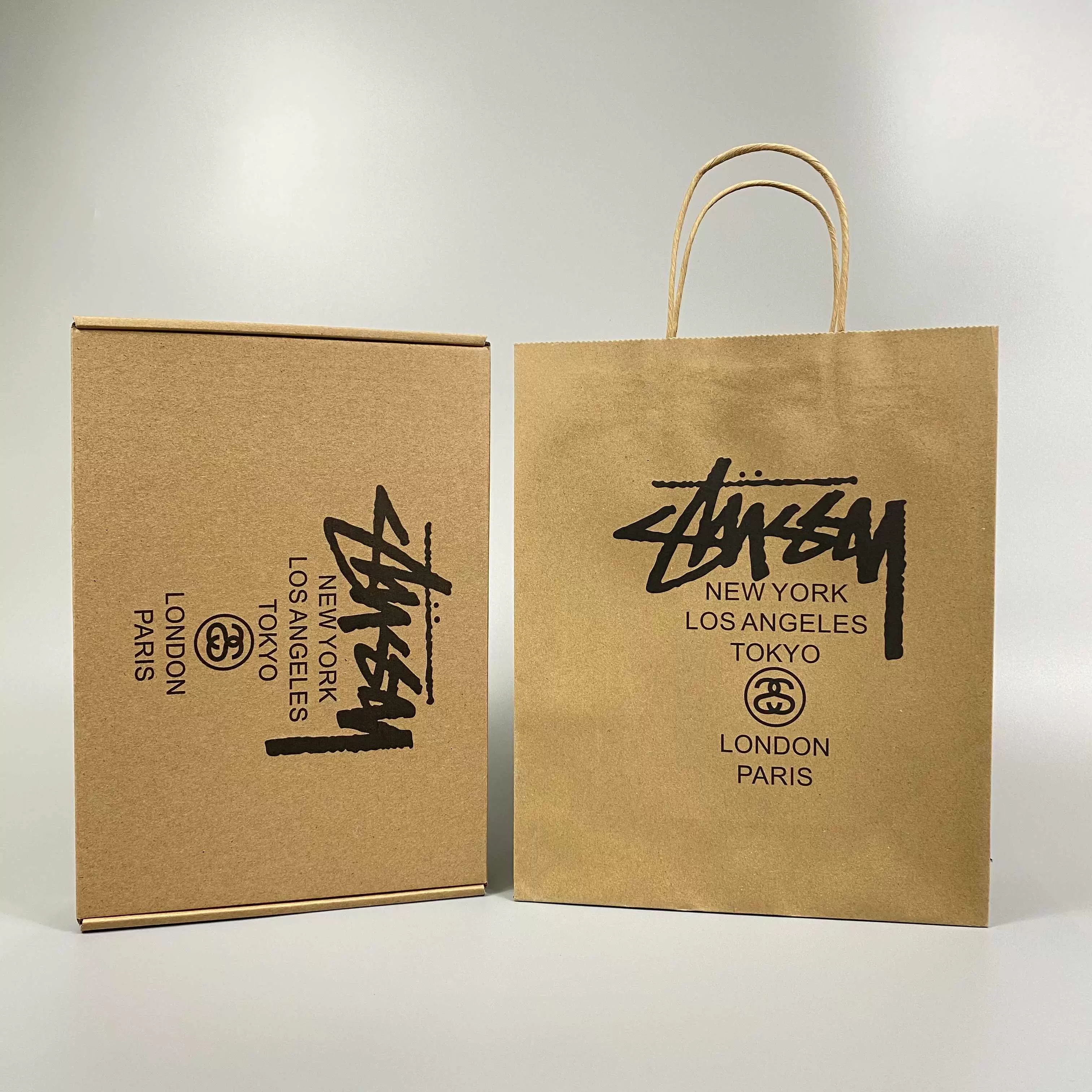 斯图西Stussy 纸袋手提袋子服装袋潮牌纸袋INS风礼品袋购物袋-Taobao