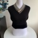 Winter loose large size middle-aged and elderly mother's clothing plus velvet thickened V-neck short sweater old lady grandma top for women