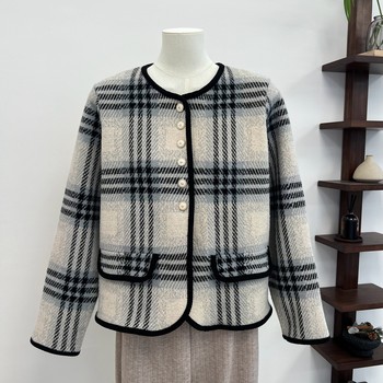 
Autumn and winter mother's clothing, small fragrance style short tweed thick jacket
