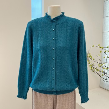 Autumn and winter solid color half turtleneck clothing for middle-aged and elderly mothers