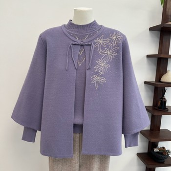 Autumn and winter wedding banquet festive middle-aged mother's two-piece set