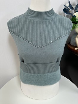 Extra large size loose autumn and winter mother's sweater half turtleneck